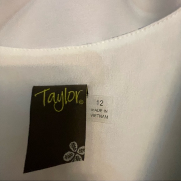 Taylor White and Blue Smocked Wrap Sundress - Picture 4 of 6